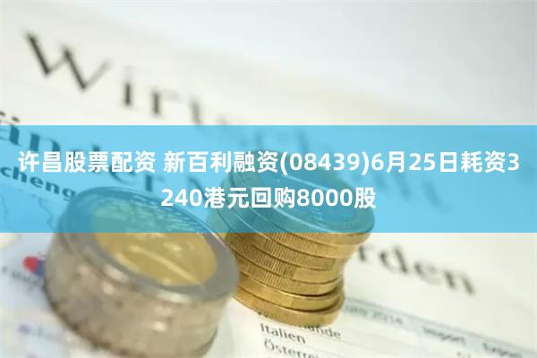 许昌股票配资 新百利融资(08439)6月25日耗资3240港元回购8000股